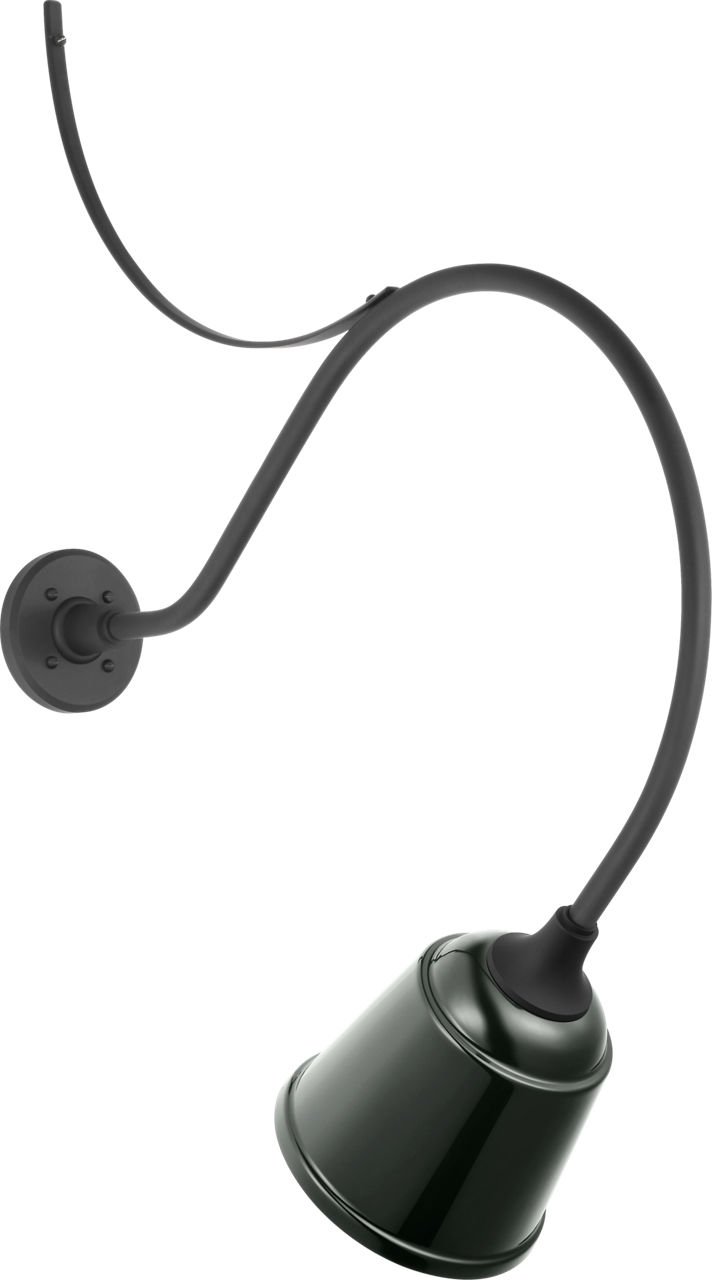 Academy 26.5" Anchored Larrabee Barn Light in Matte Black with 8" Green Rockhouse Shade