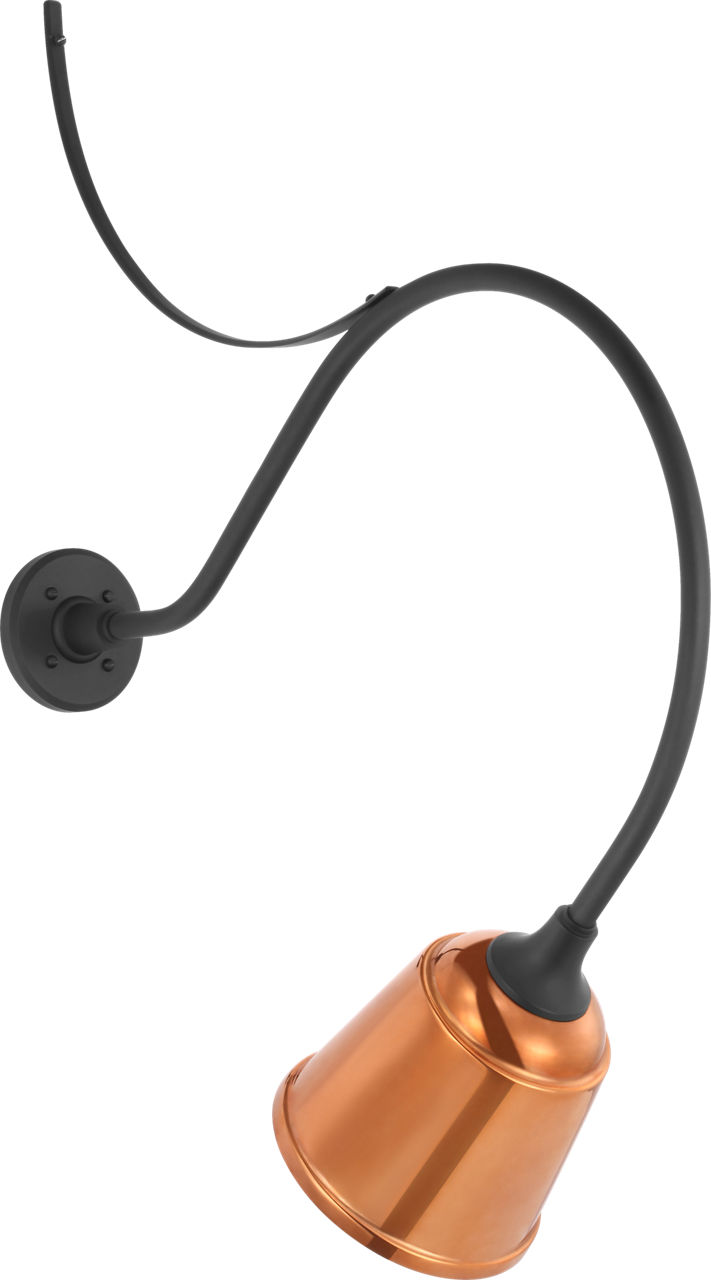 Academy 26.5" Anchored Larrabee Barn Light in Matte Black with 8" Soft Copper Rockhouse Shade