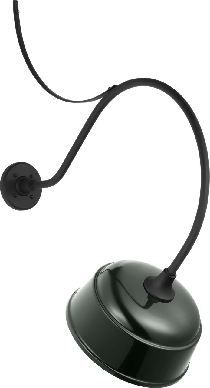 Academy 26.5" Anchored Larrabee Barn Light in Matte Black with 12.5" Green Rockhouse Shade