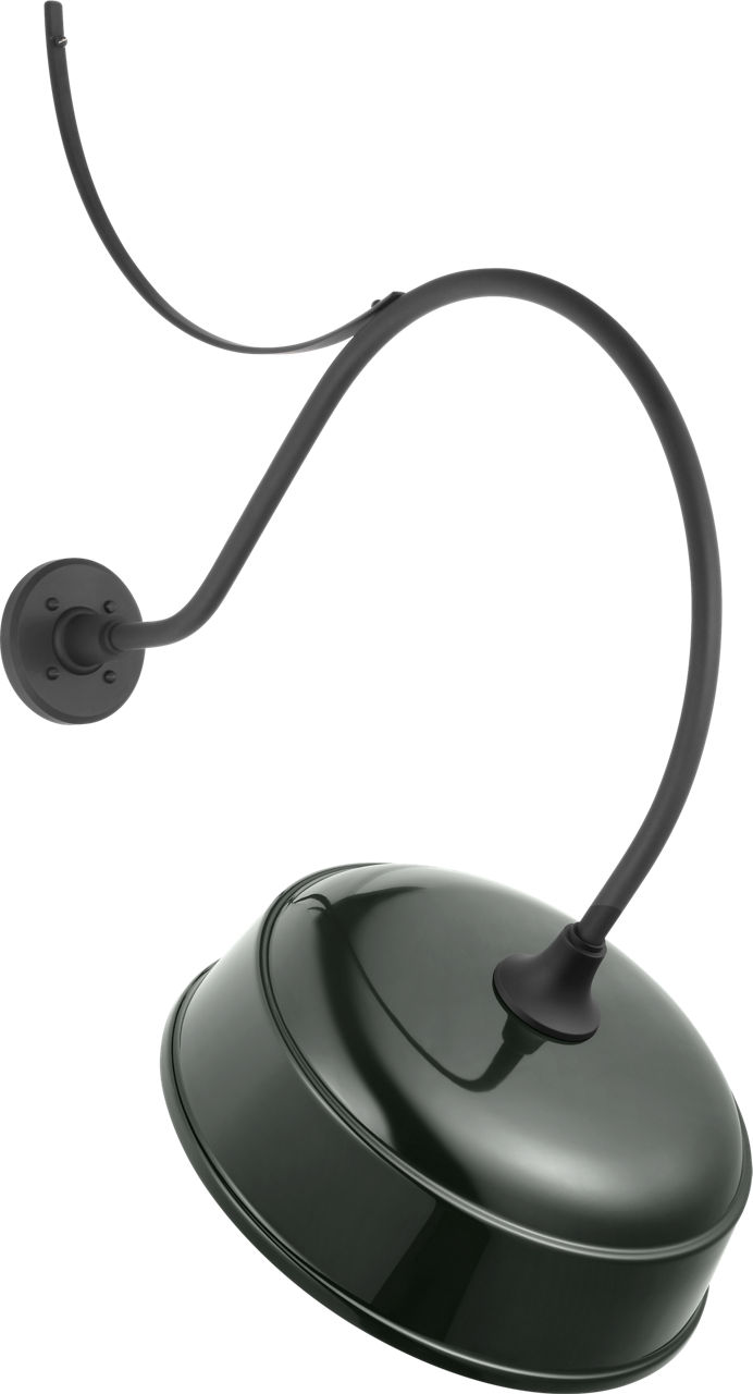 Academy 26.5" Anchored Larrabee Barn Light in Matte Black with 16" Green Rockhouse Shade