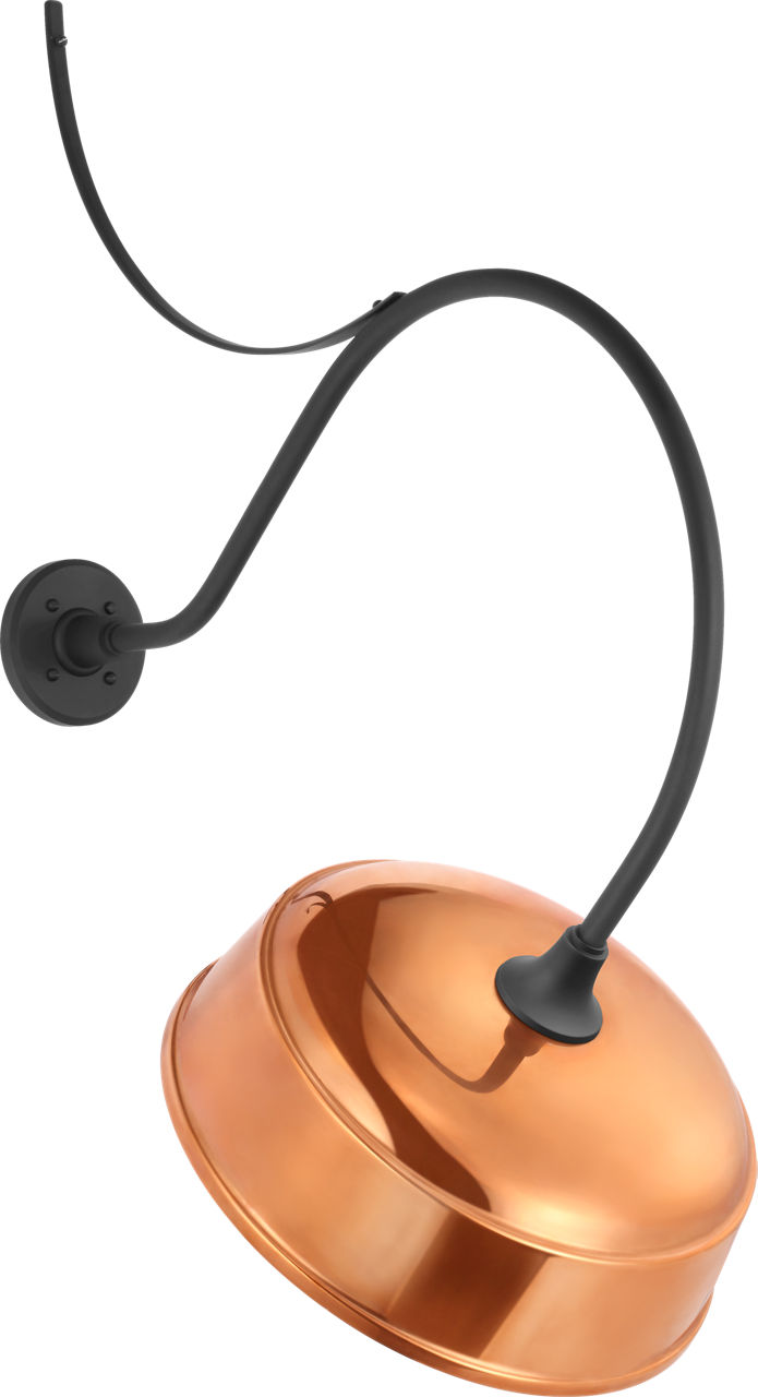 Academy 26.5" Anchored Larrabee Barn Light in Matte Black with 16" Soft Copper Rockhouse Shade