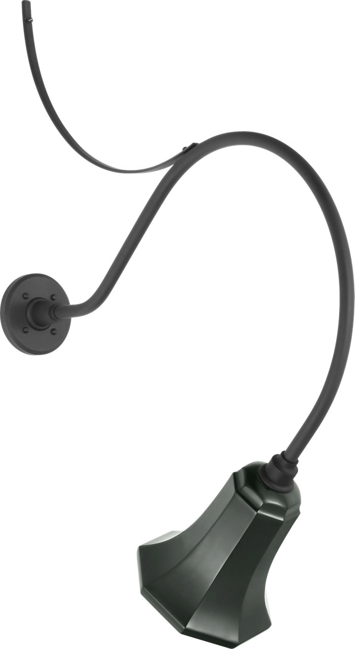 Academy 26.5" Anchored Larrabee Barn Light in Matte Black with 7.5" Green Savannah Shade