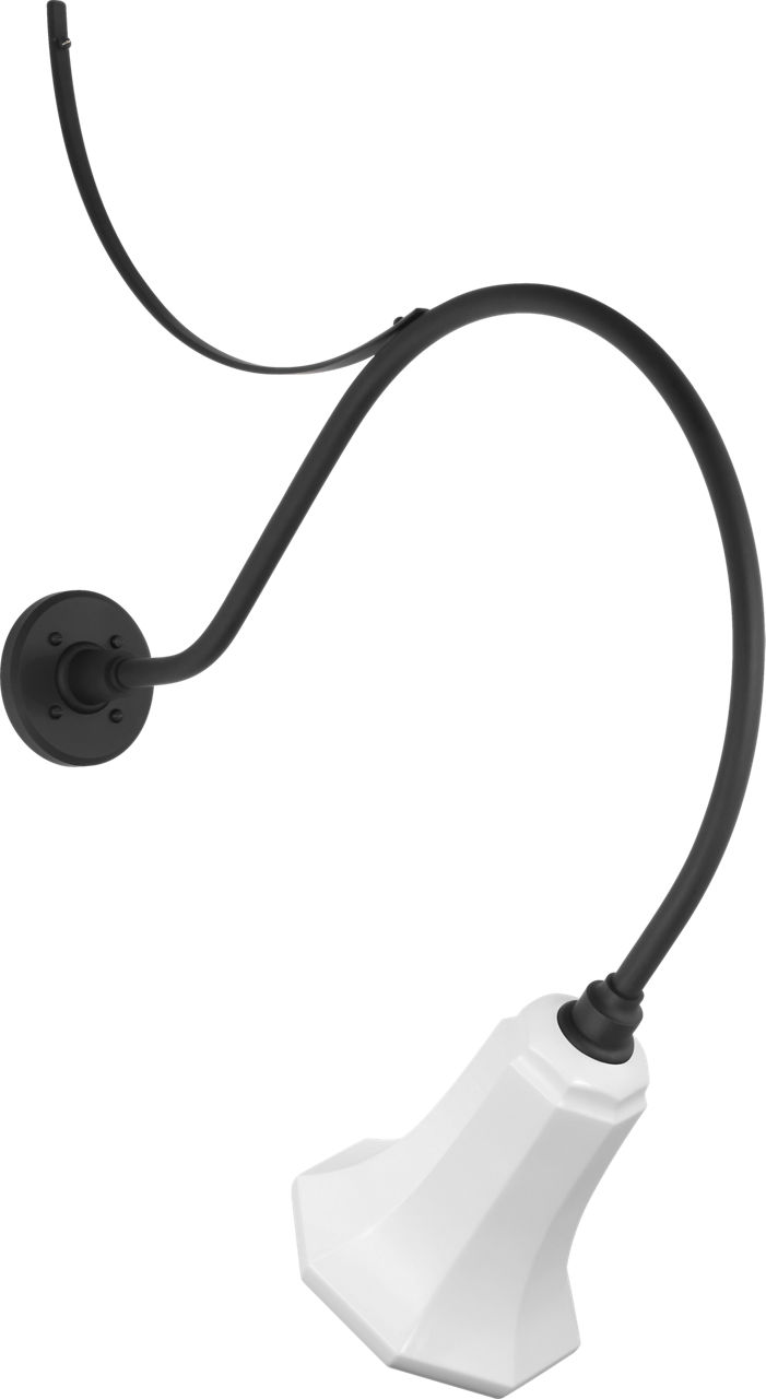 Academy 26.5" Anchored Larrabee Barn Light in Matte Black with 7.5" White Savannah Shade