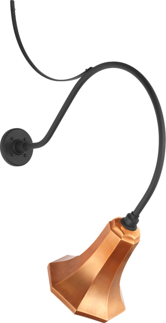 Academy 26.5" Anchored Larrabee Barn Light in Matte Black with 9.25" Soft Copper Savannah Shade