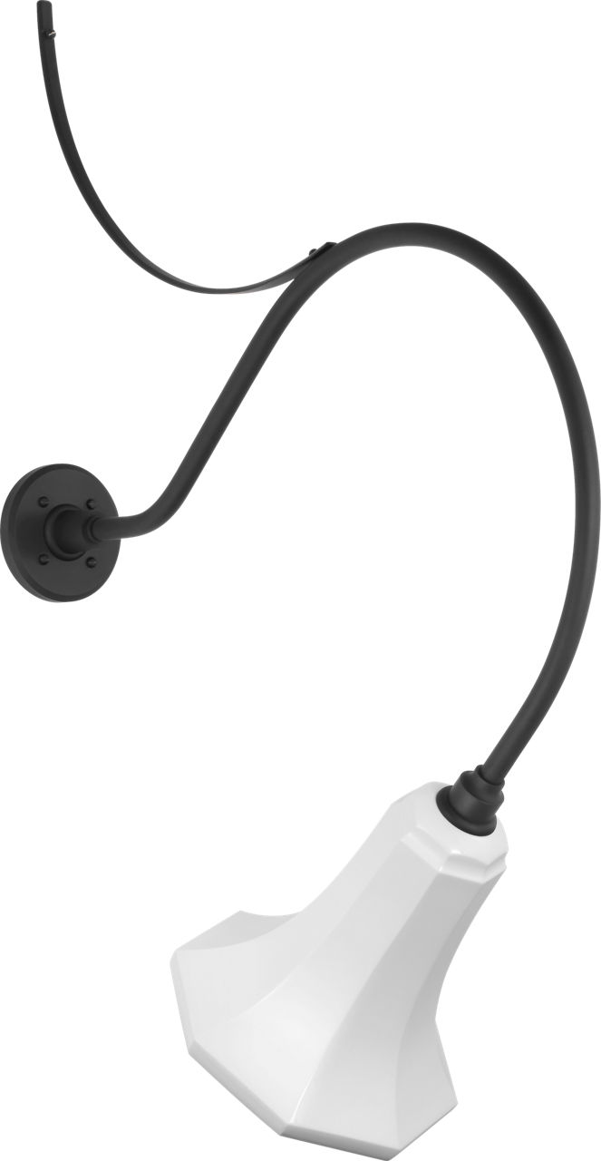 Academy 26.5" Anchored Larrabee Barn Light in Matte Black with 9.25" White Savannah Shade