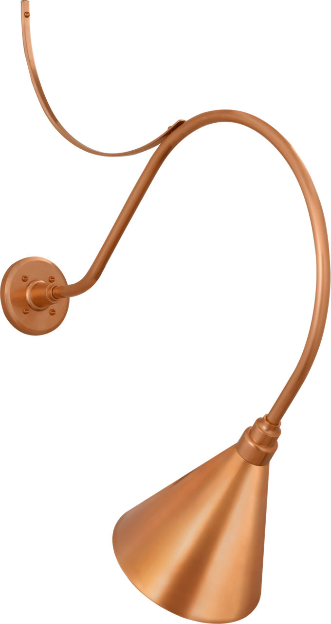 Academy 26.5" Anchored Larrabee Barn Light in Soft Copper with 9" Conical Savannah Shade