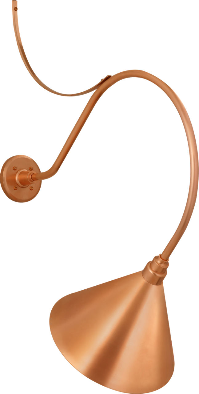 Academy 26.5" Anchored Larrabee Barn Light in Soft Copper with 12.5" Conical Savannah Shade