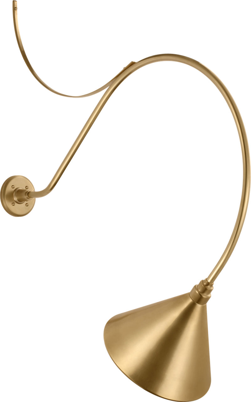 Academy 36" Anchored Larrabee Barn Light in Hand-Rubbed Antique Brass with 12.5" Conical Savannah Shade