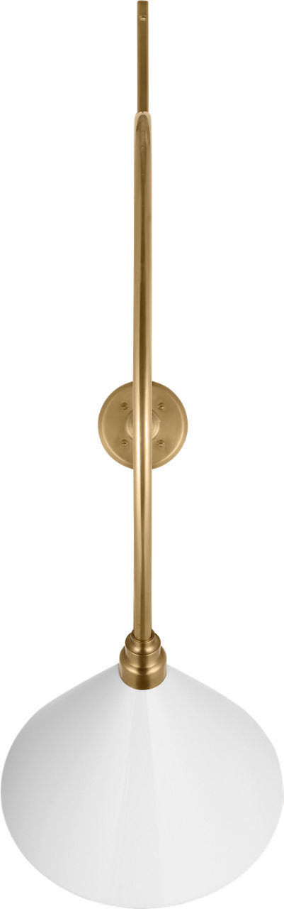 Academy 36" Anchored Larrabee Barn Light in Hand-Rubbed Antique Brass with 12.5" White Conical Savannah Shade