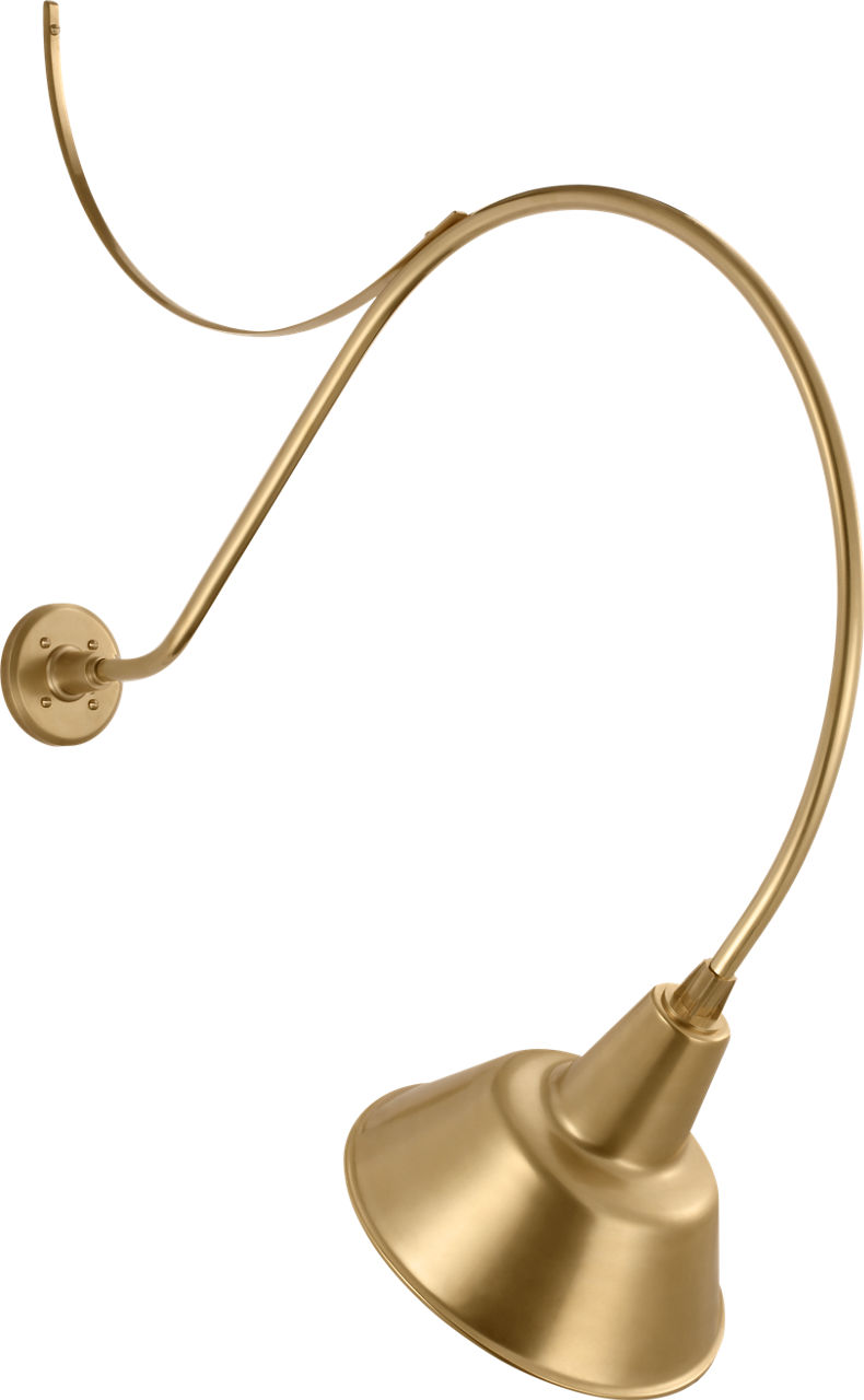 Academy 36" Anchored Larrabee Barn Light in Hand-Rubbed Antique Brass with 12.5" Bowers Shade