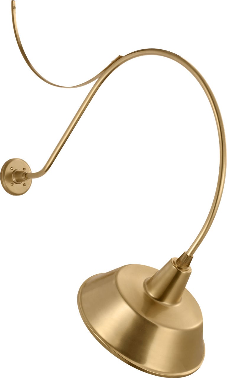 Academy 36" Anchored Larrabee Barn Light in Hand-Rubbed Antique Brass with 16" Bowers Shade