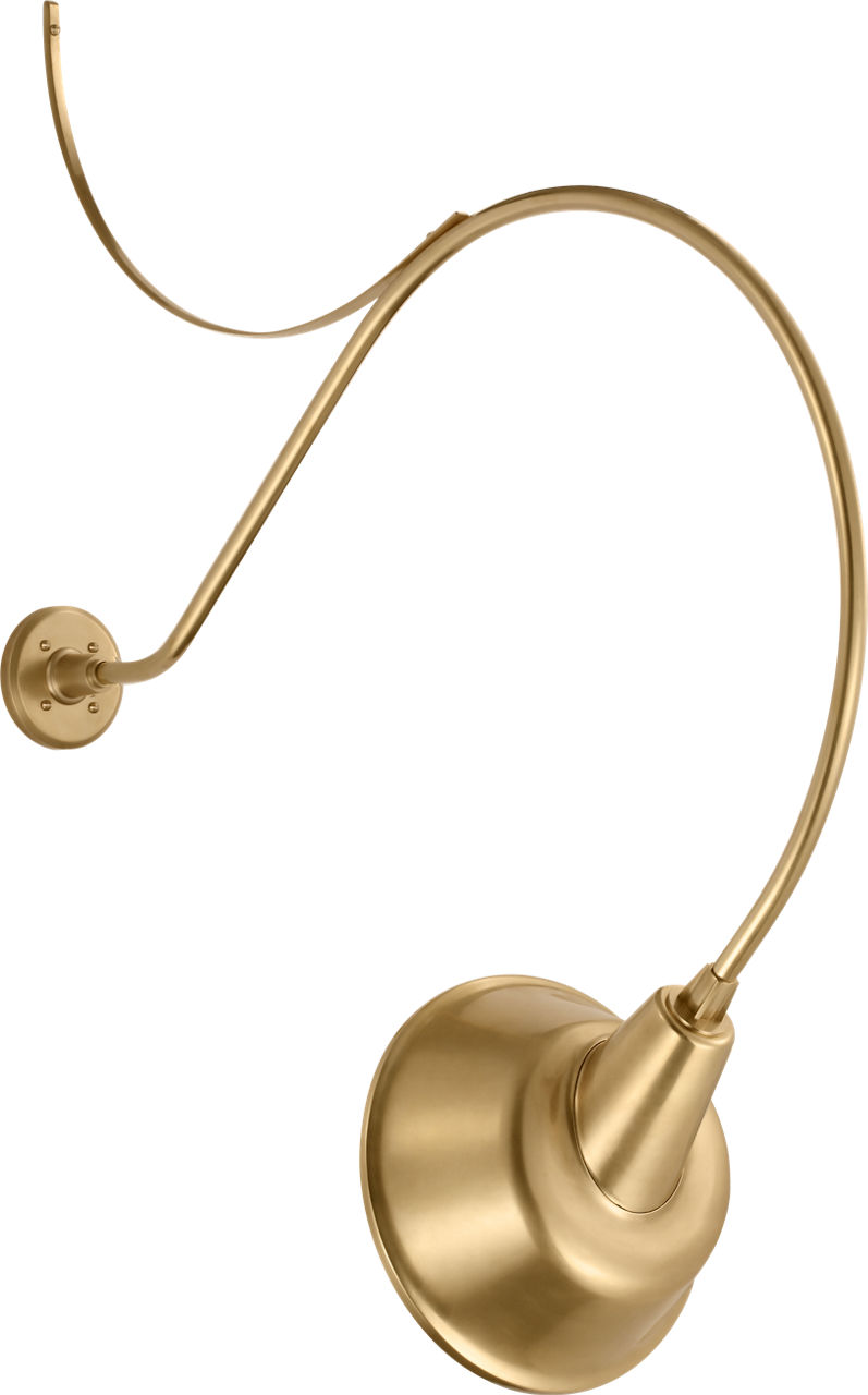 Academy 36" Anchored Larrabee Barn Light in Hand-Rubbed Antique Brass with 12.5" Tilted Bowers Shade