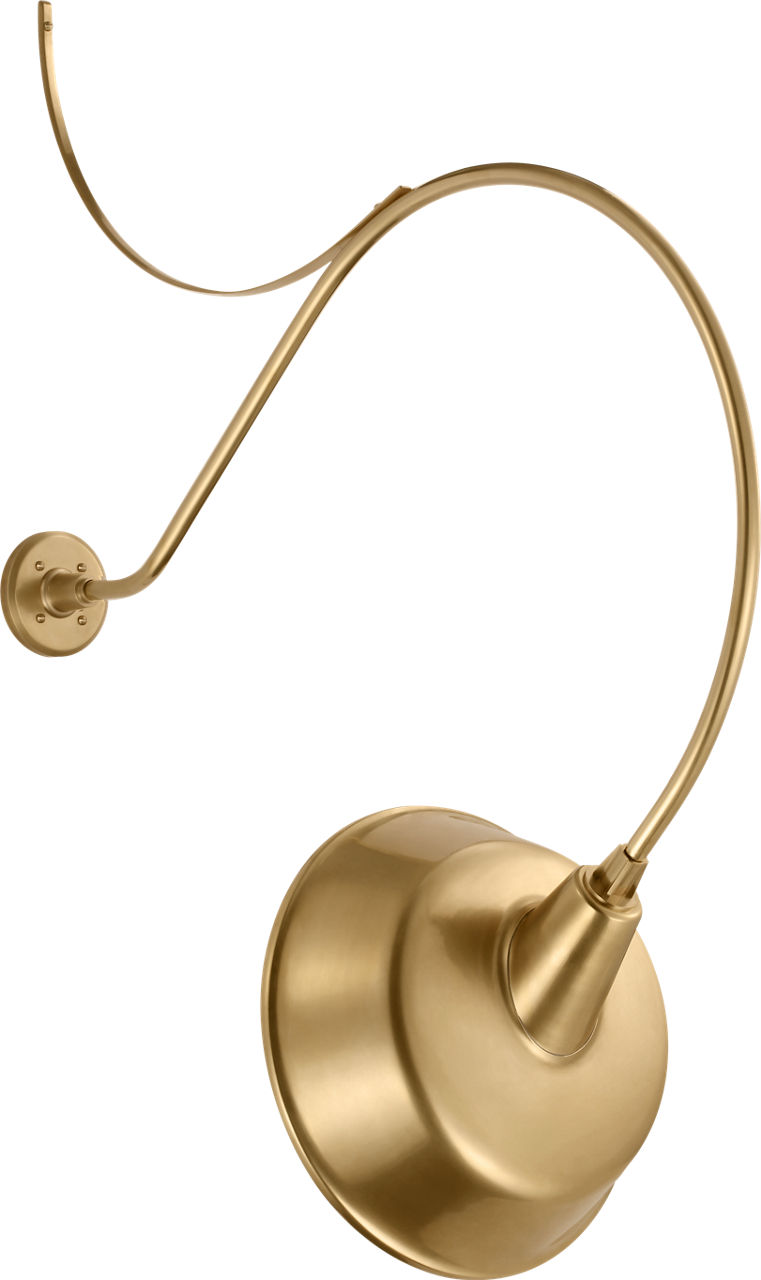 Academy 36" Anchored Larrabee Barn Light in Hand-Rubbed Antique Brass with 16" Tilted Bowers Shade