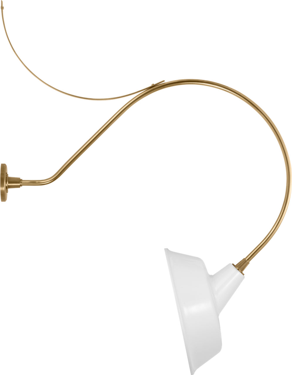 Academy 36" Anchored Larrabee Barn Light in Hand-Rubbed Antique Brass with 16" White Tilted Bowers Shade
