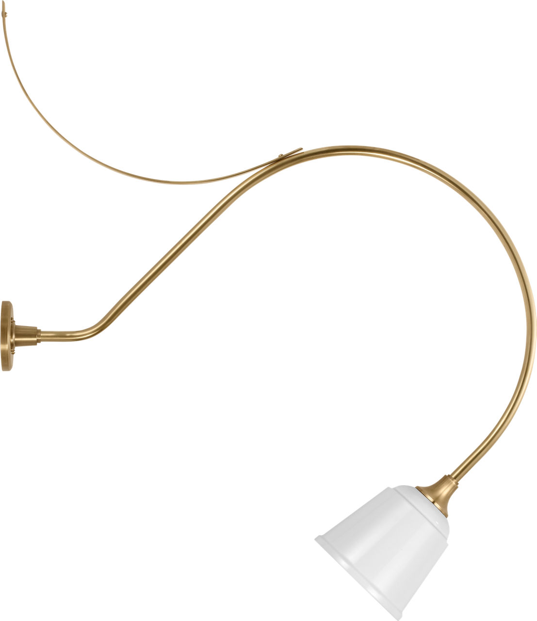Academy 36" Anchored Larrabee Barn Light in Hand-Rubbed Antique Brass with 8" White Rockhouse Shade