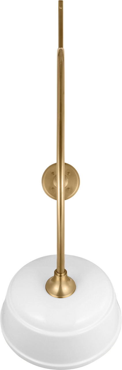 Academy 36" Anchored Larrabee Barn Light in Hand-Rubbed Antique Brass with 12.5" White Rockhouse Shade