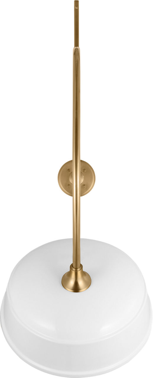 Academy 36" Anchored Larrabee Barn Light in Hand-Rubbed Antique Brass with 16" White Rockhouse Shade