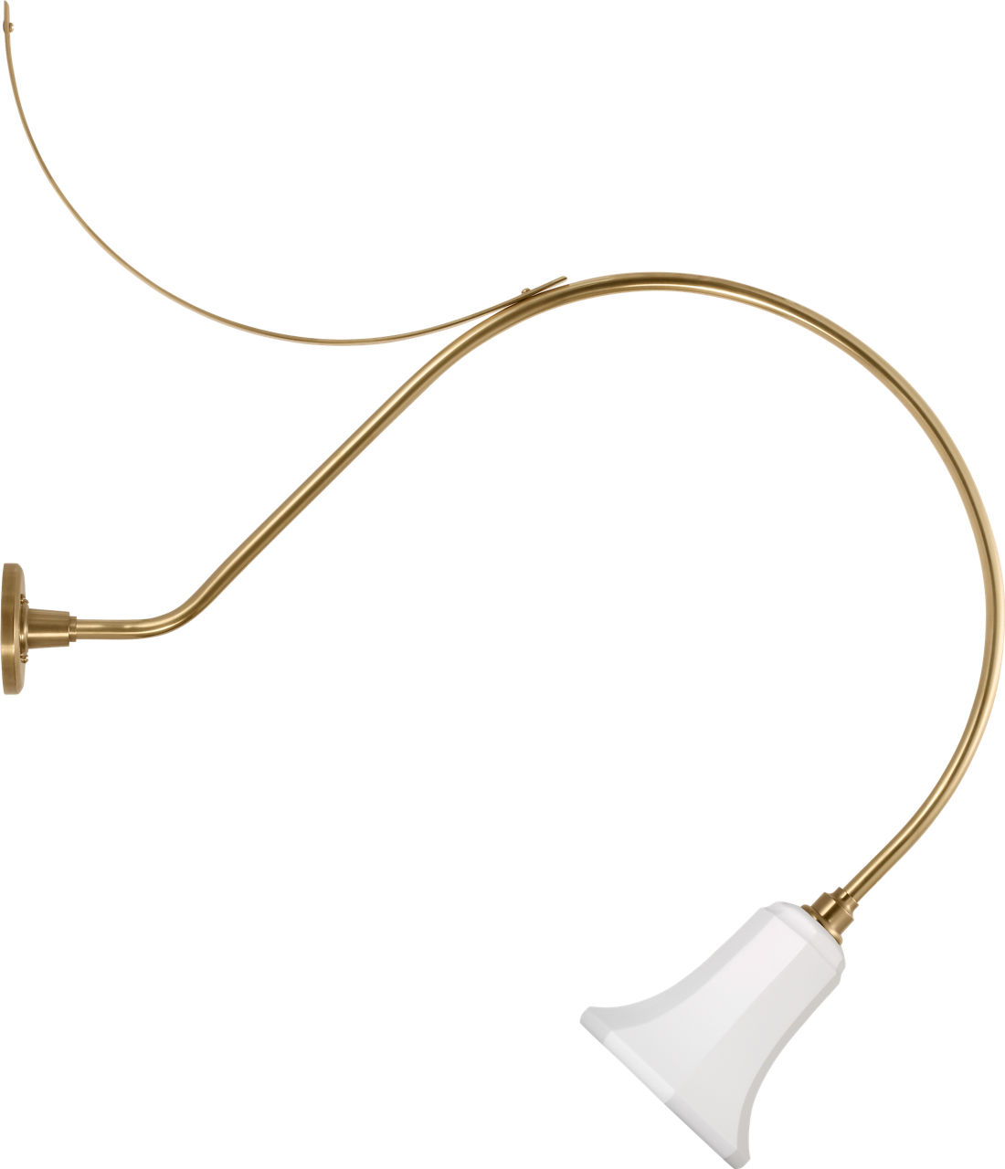 Academy 36" Anchored Larrabee Barn Light in Hand-Rubbed Antique Brass with 7.5" White Savannah Shade