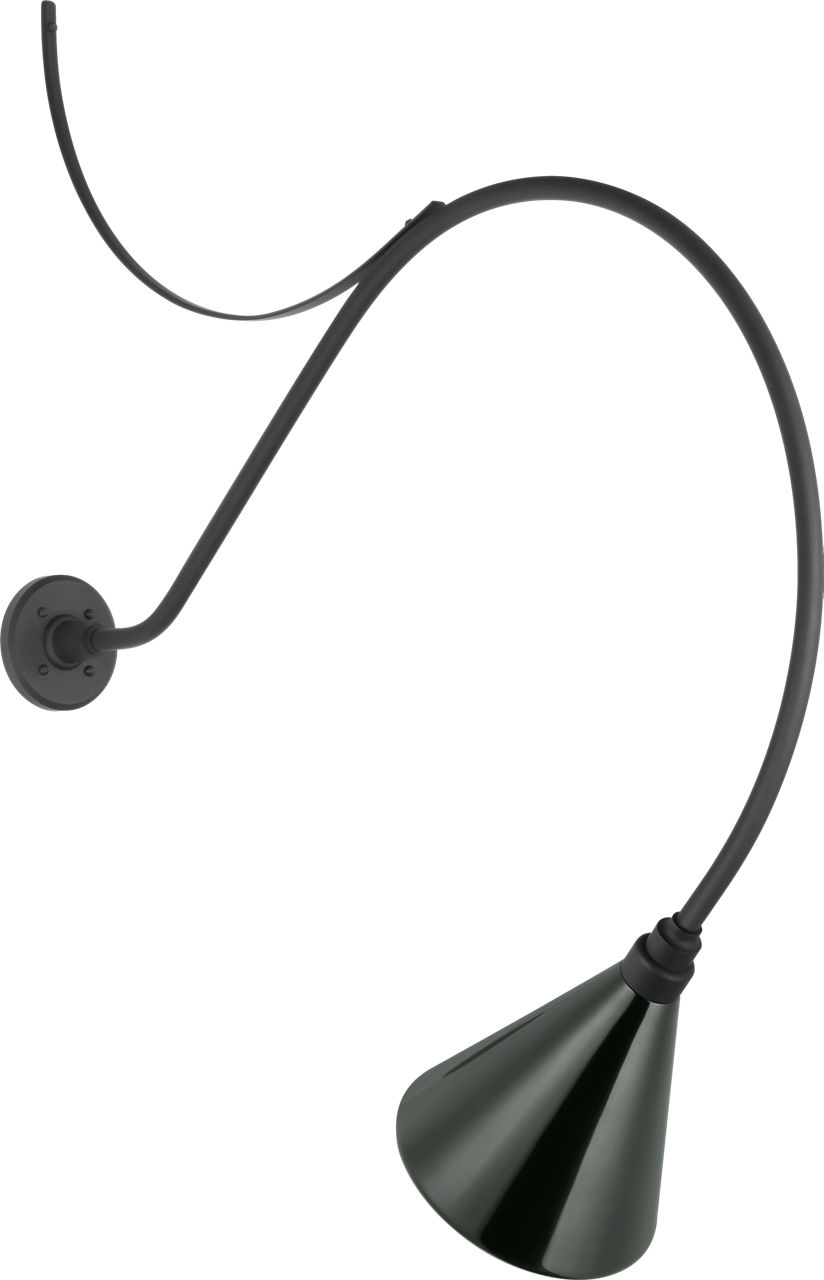 Academy 36" Anchored Larrabee Barn Light in Matte Black with 9" Green Conical Savannah Shade