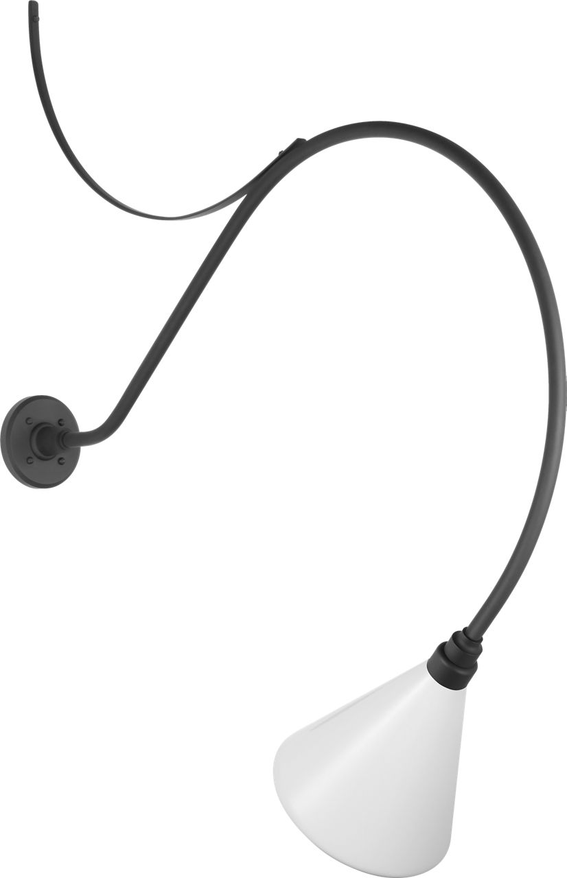 Academy 36" Anchored Larrabee Barn Light in Matte Black with 9" White Conical Savannah Shade