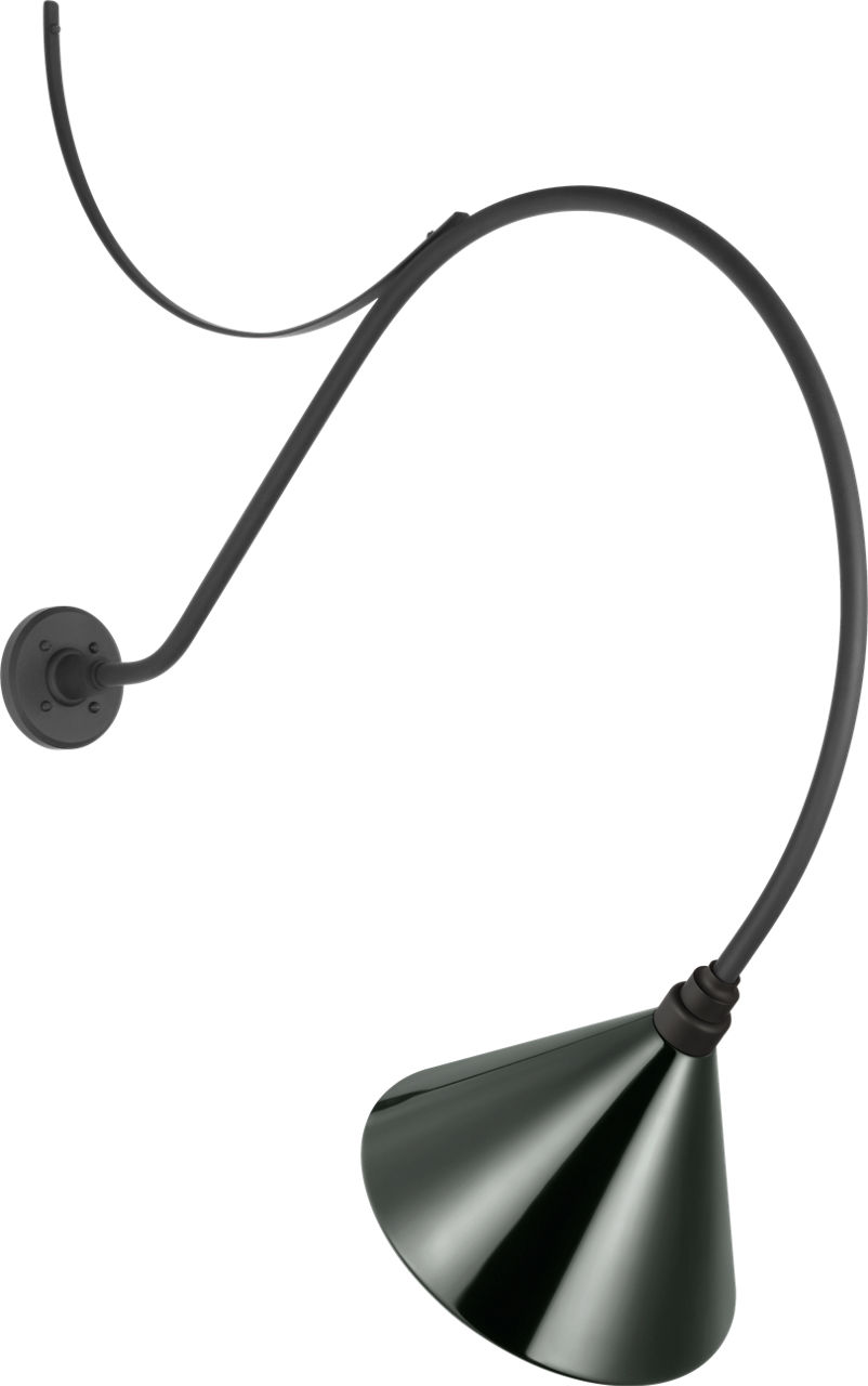 Academy 36" Anchored Larrabee Barn Light in Matte Black with 12.5" Green Conical Savannah Shade