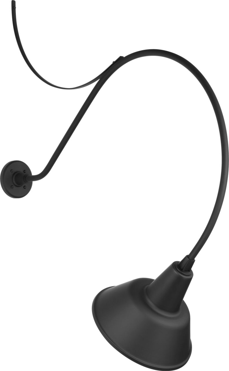 Academy 36" Anchored Larrabee Barn Light in Matte Black with 12.5" Bowers Shade