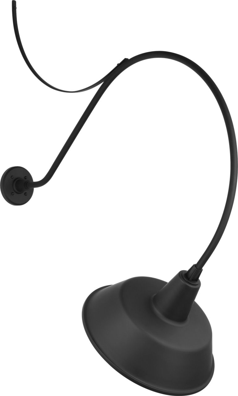 Academy 36" Anchored Larrabee Barn Light in Matte Black with 16" Bowers Shade