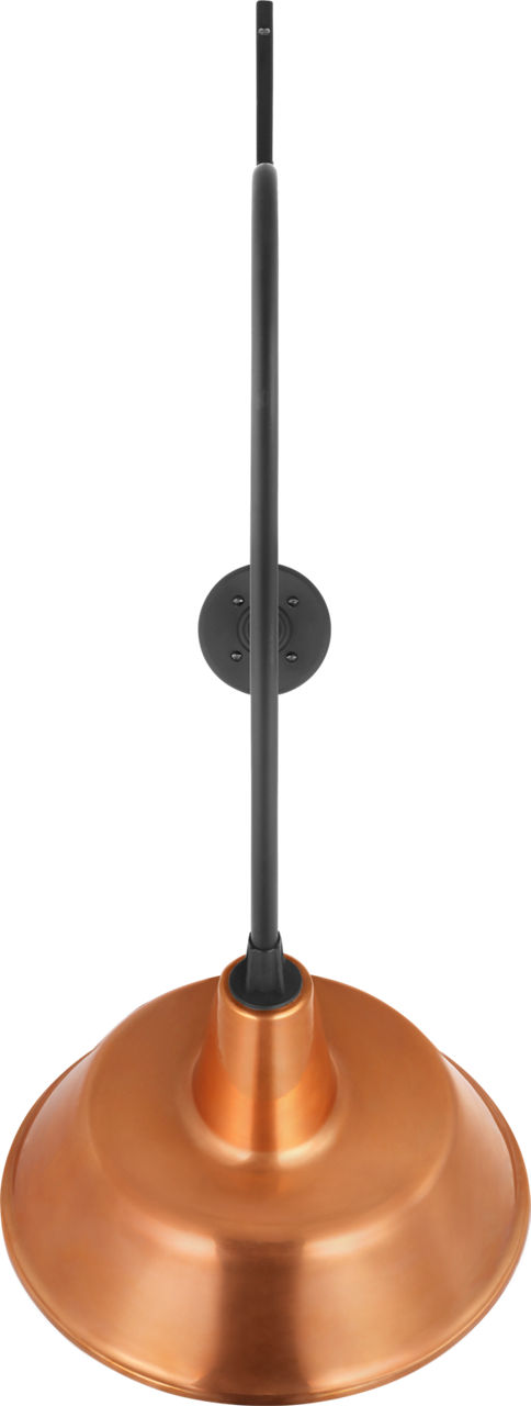 Academy 36" Anchored Larrabee Barn Light in Matte Black with 16" Soft Copper Bowers Shade
