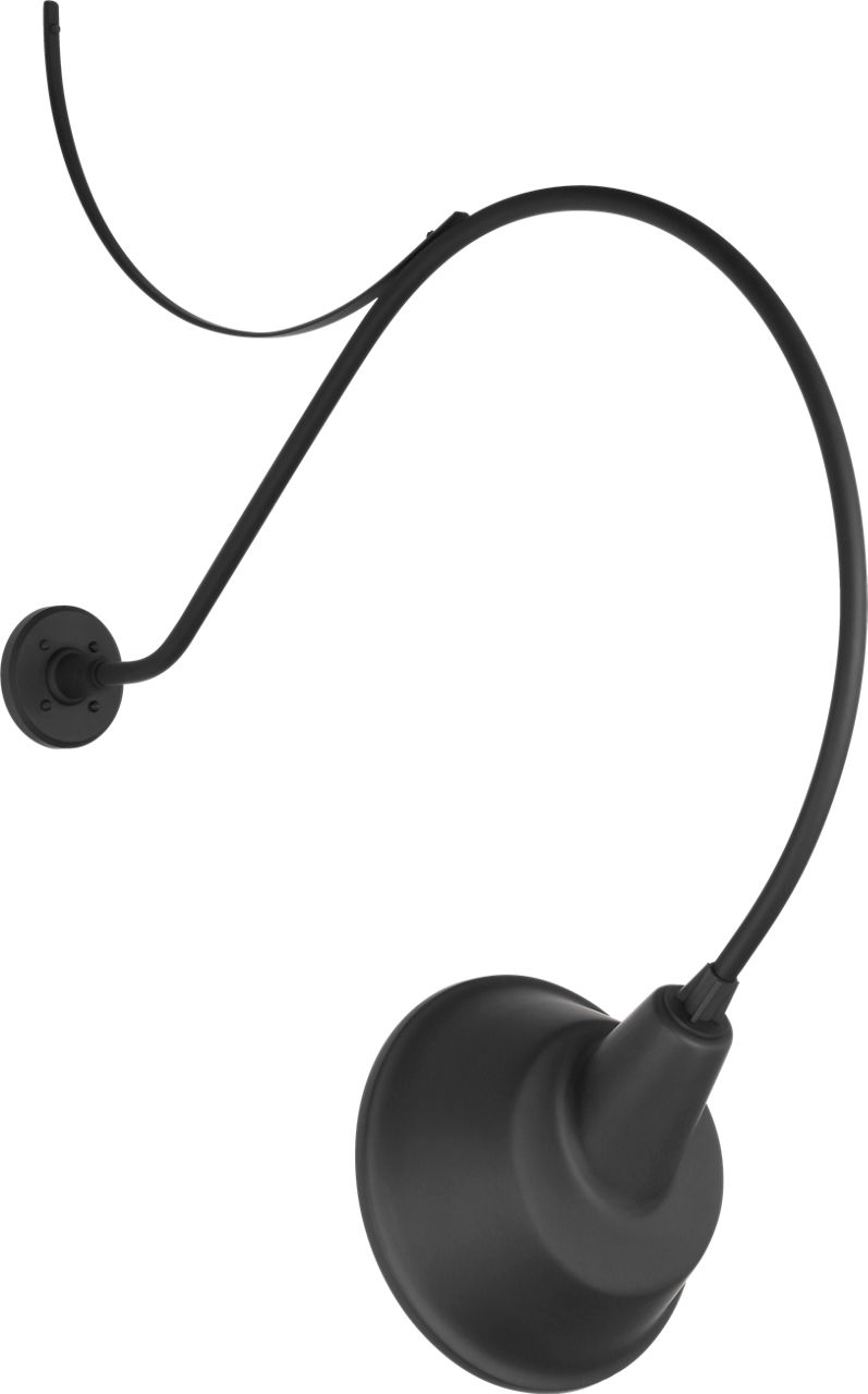 Academy 36" Anchored Larrabee Barn Light in Matte Black with 12.5" Tilted Bowers Shade