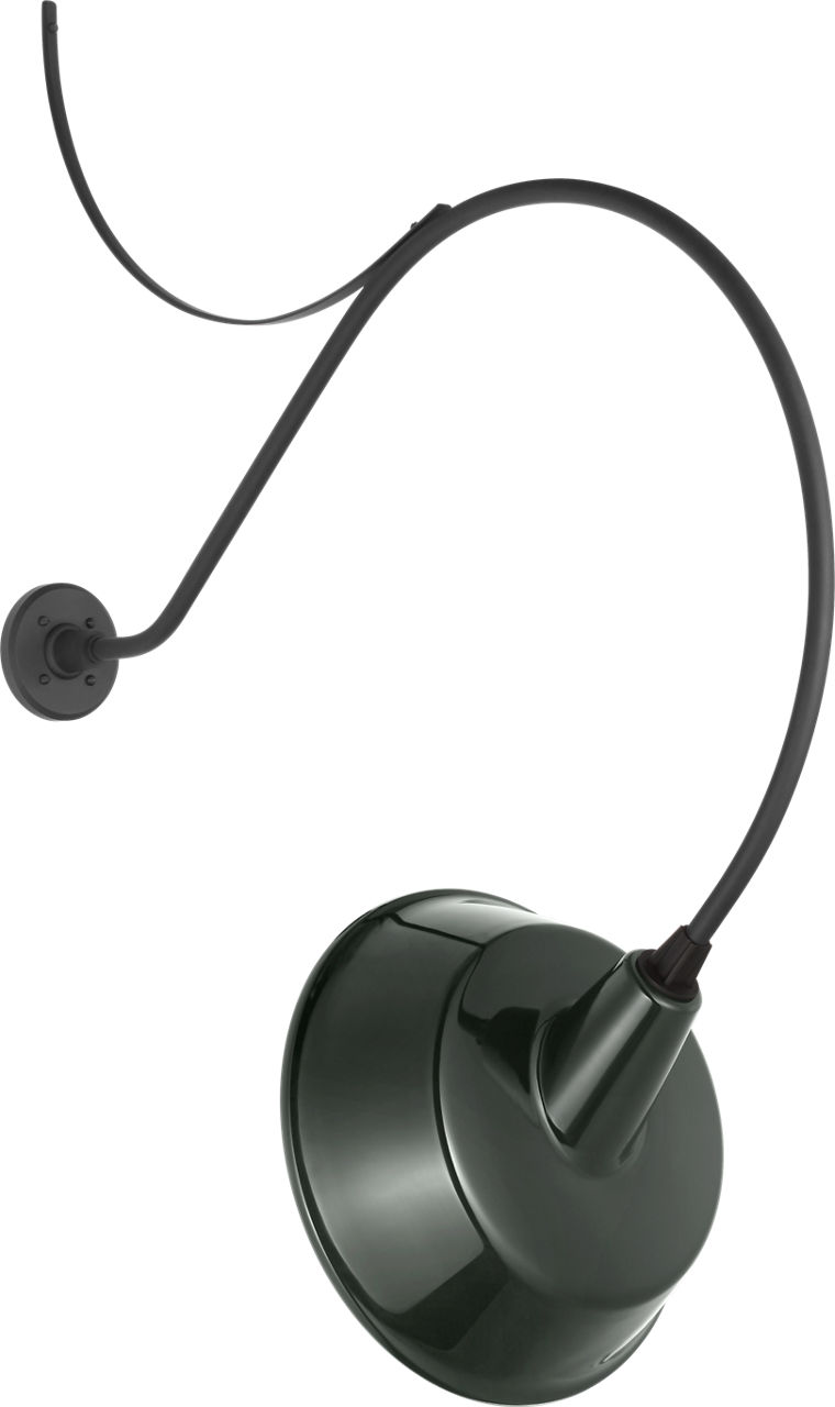 Academy 36" Anchored Larrabee Barn Light in Matte Black with 16" Green Tilted Bowers Shade