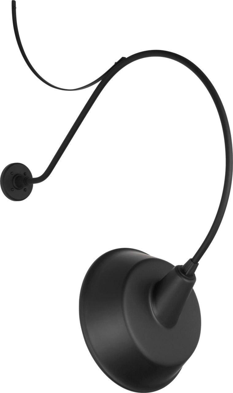 Academy 36" Anchored Larrabee Barn Light in Matte Black with 16" Tilted Bowers Shade