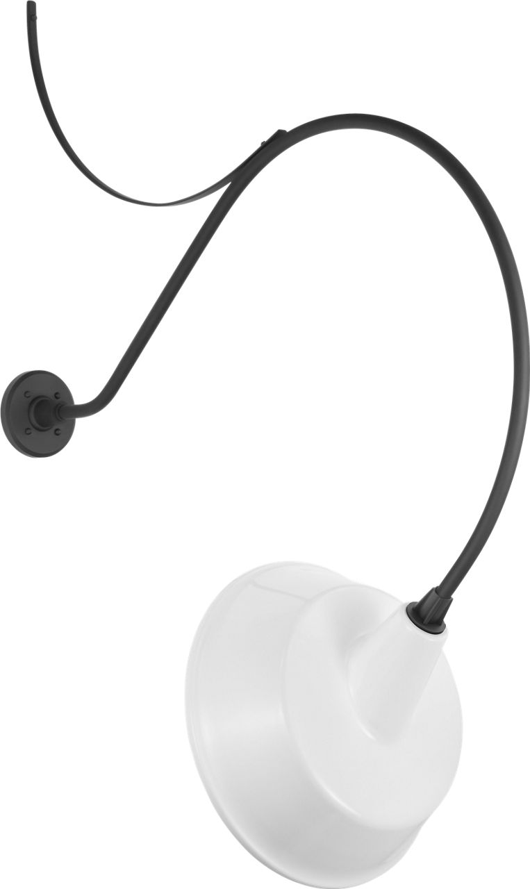 Academy 36" Anchored Larrabee Barn Light in Matte Black with 16" White Tilted Bowers Shade