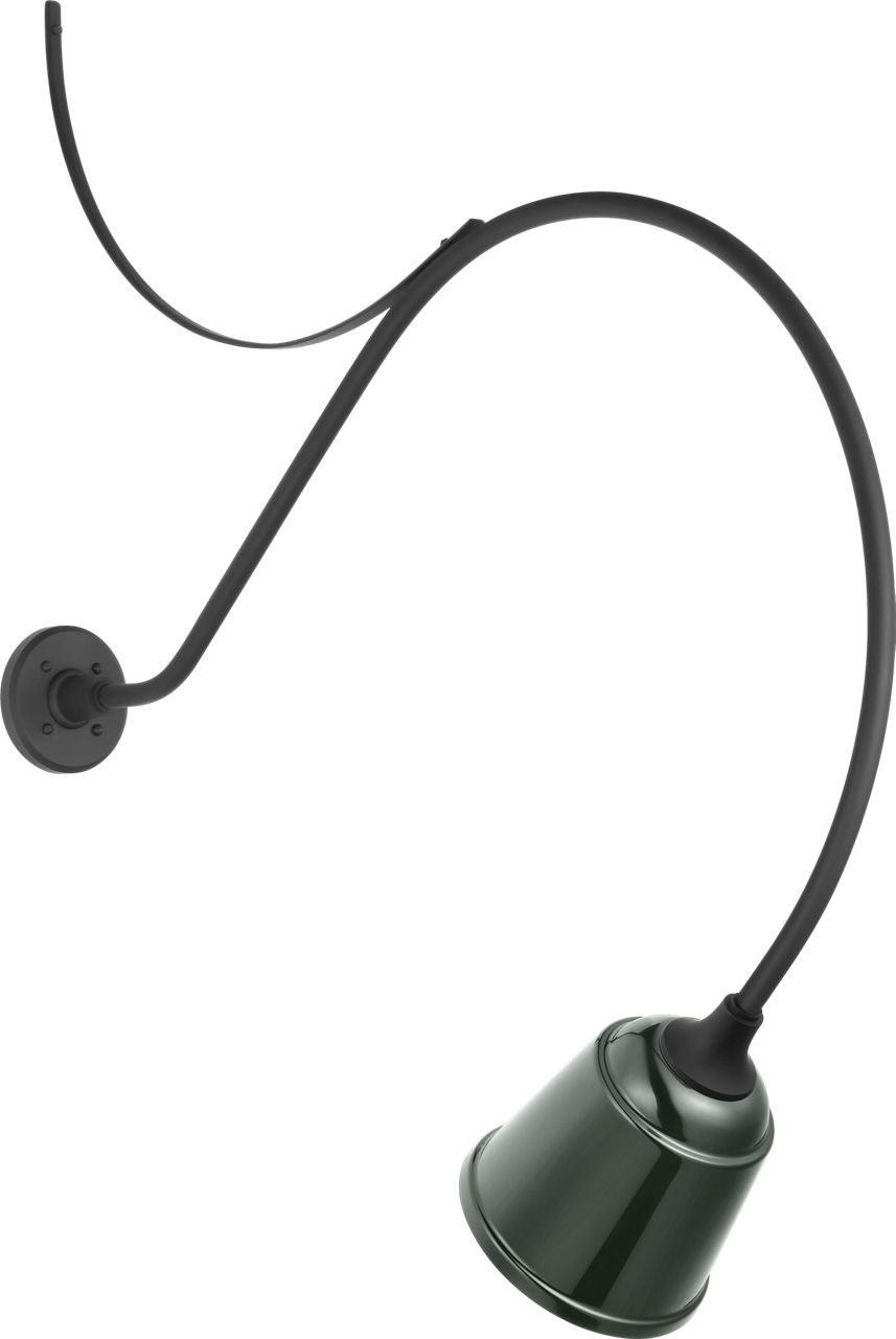 Academy 36" Anchored Larrabee Barn Light in Matte Black with 8" Green Rockhouse Shade