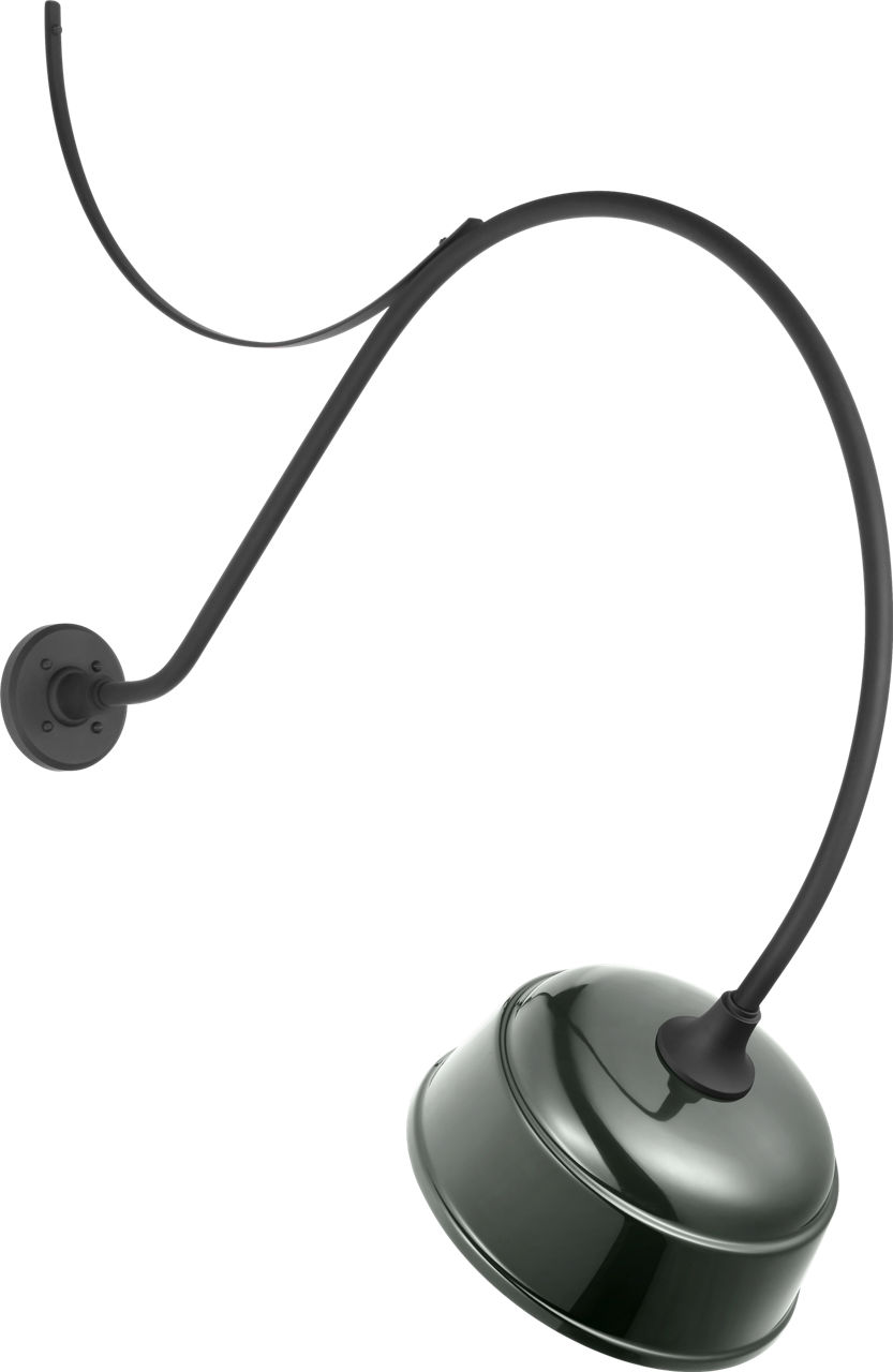 Academy 36" Anchored Larrabee Barn Light in Matte Black with 12.5" Green Rockhouse Shade