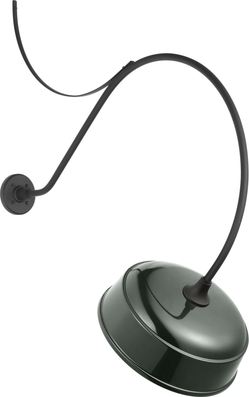 Academy 36" Anchored Larrabee Barn Light in Matte Black with 16" Green Rockhouse Shade