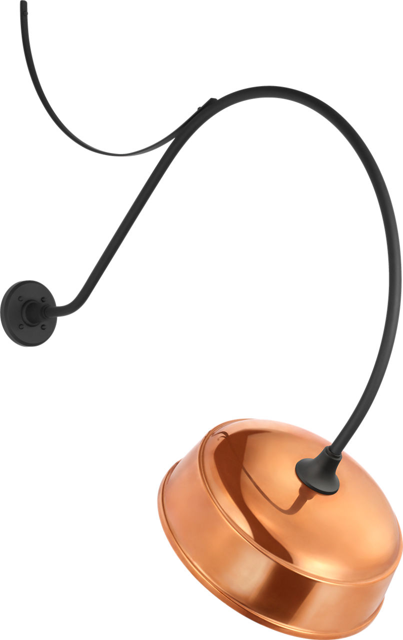 Academy 36" Anchored Larrabee Barn Light in Matte Black with 16" Soft Copper Rockhouse Shade