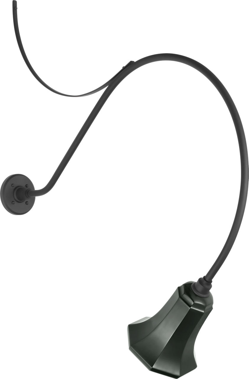 Academy 36" Anchored Larrabee Barn Light in Matte Black with 7.5" Green Savannah Shade