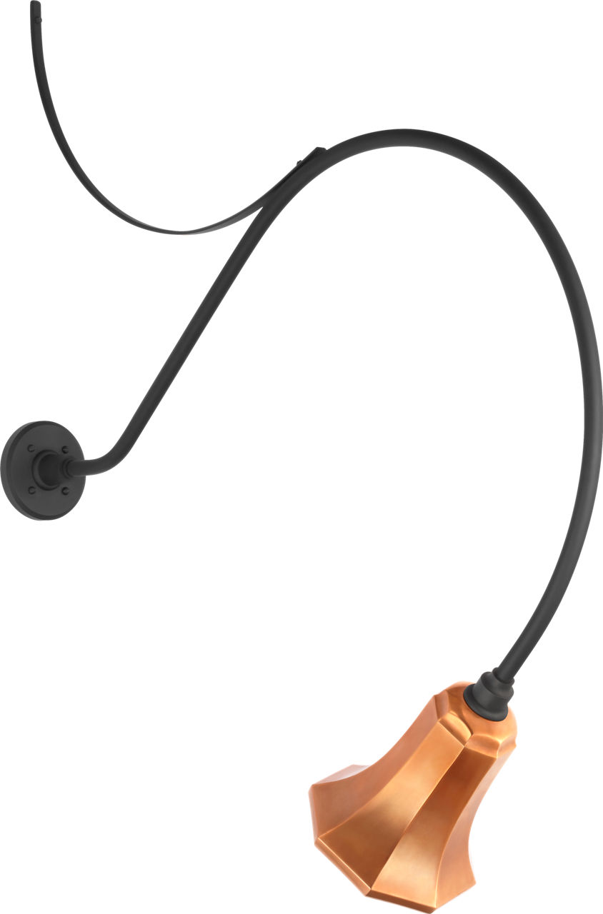 Academy 36" Anchored Larrabee Barn Light in Matte Black with 7.5" Soft Copper Savannah Shade