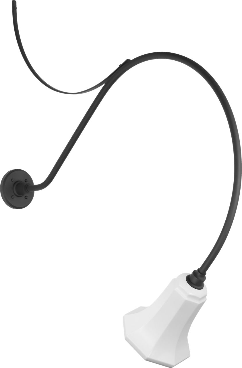 Academy 36" Anchored Larrabee Barn Light in Matte Black with 7.5" White Savannah Shade