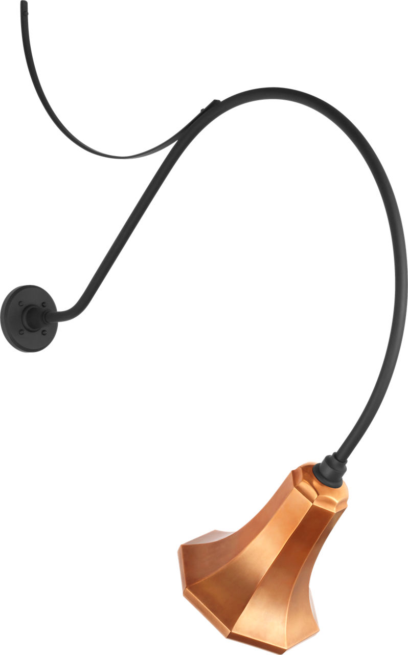 Academy 36" Anchored Larrabee Barn Light in Matte Black with 9.25" Soft Copper Savannah Shade