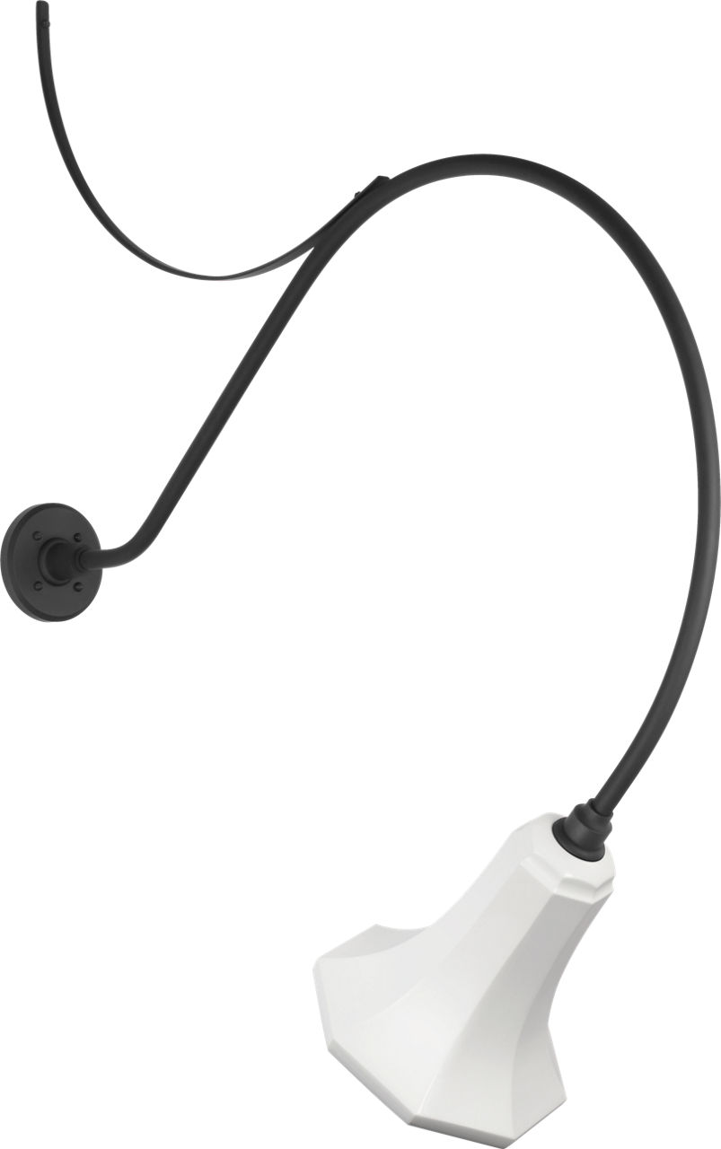 Academy 36" Anchored Larrabee Barn Light in Matte Black with 9.25" White Savannah Shade