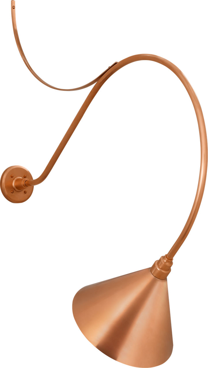 Academy 36" Anchored Larrabee Barn Light in Soft Copper with 12.5" Conical Savannah Shade