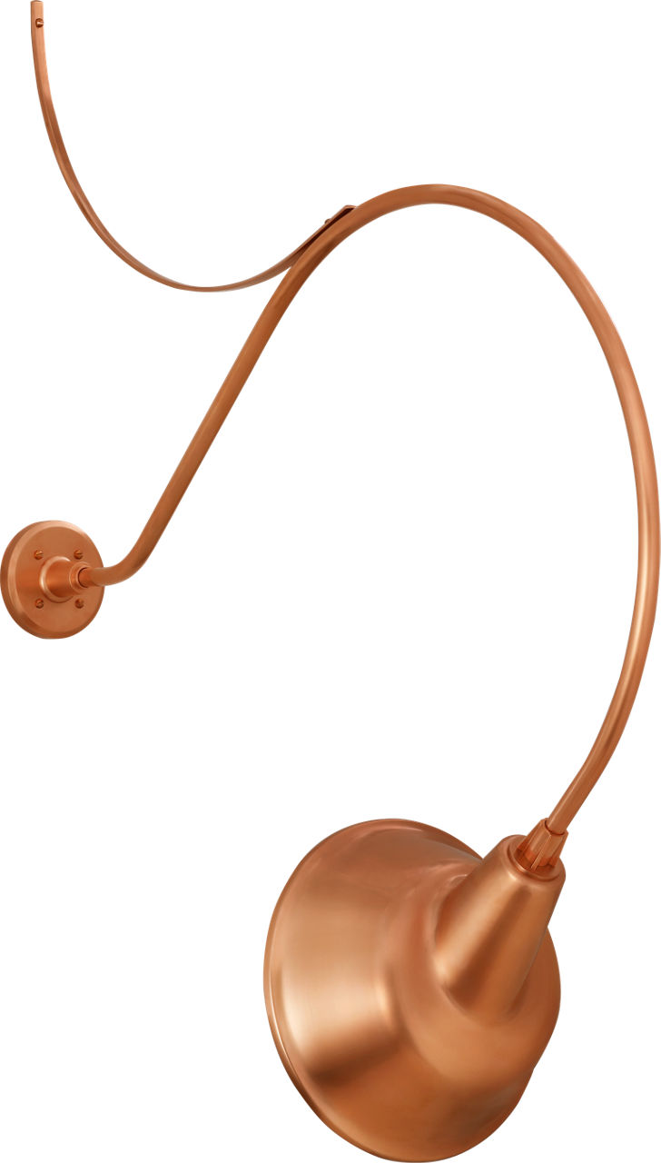 Academy 36" Anchored Larrabee Barn Light in Soft Copper with 12.5" Tilted Bowers Shade