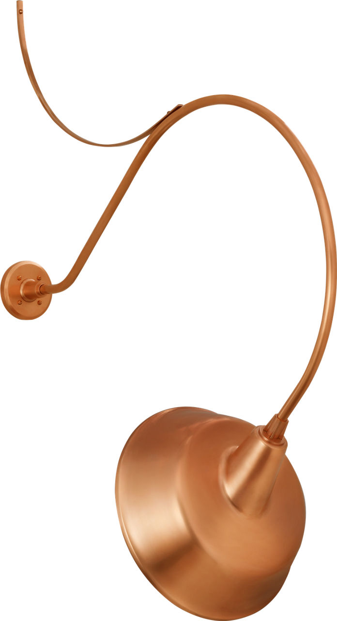 Academy 36" Anchored Larrabee Barn Light in Soft Copper with 16" Tilted Bowers Shade