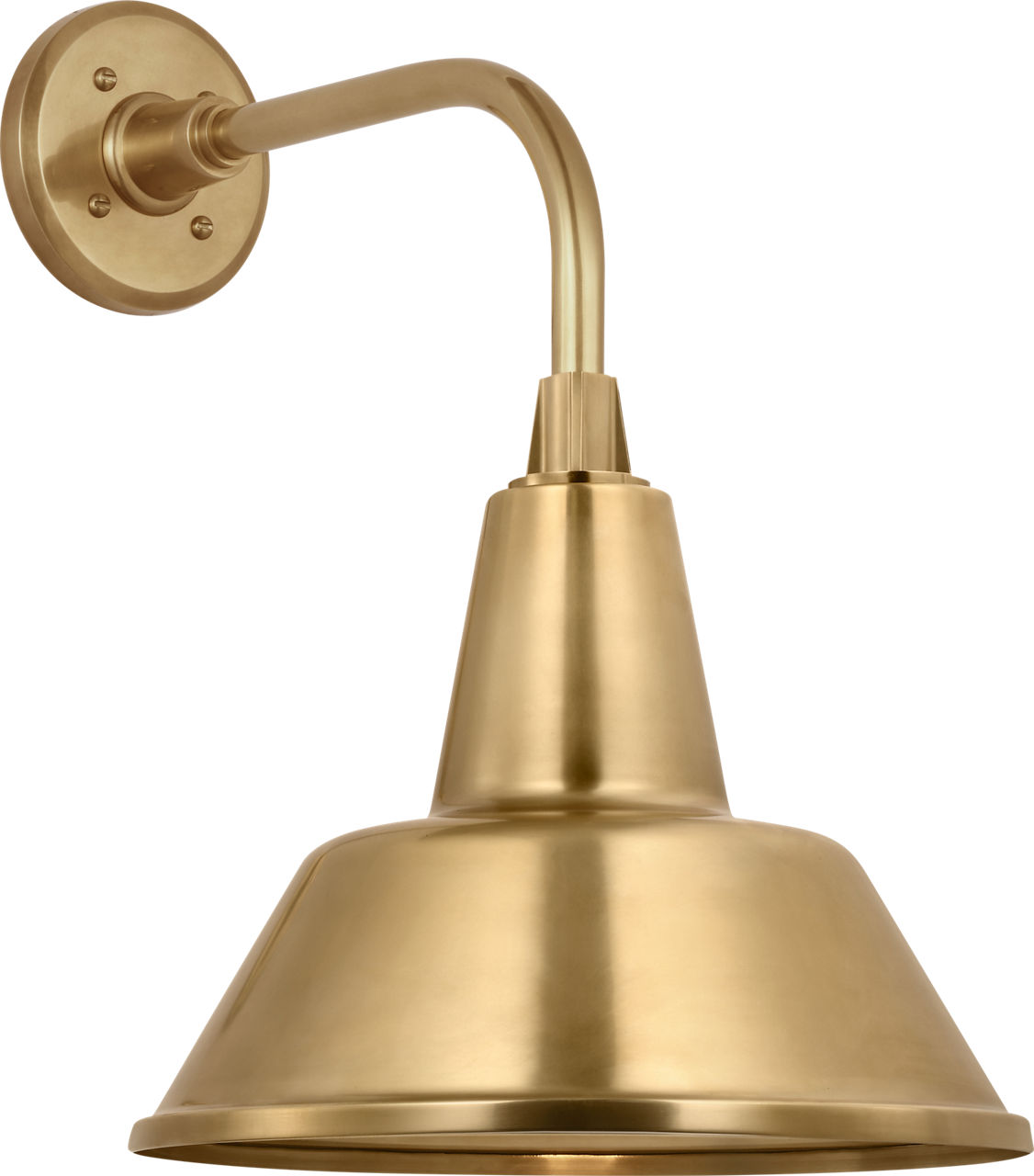 Academy 11" Rex Barn Light in Hand-Rubbed Antique Brass with 12.5" Hand-Rubbed Antique Brass Bowers Shade