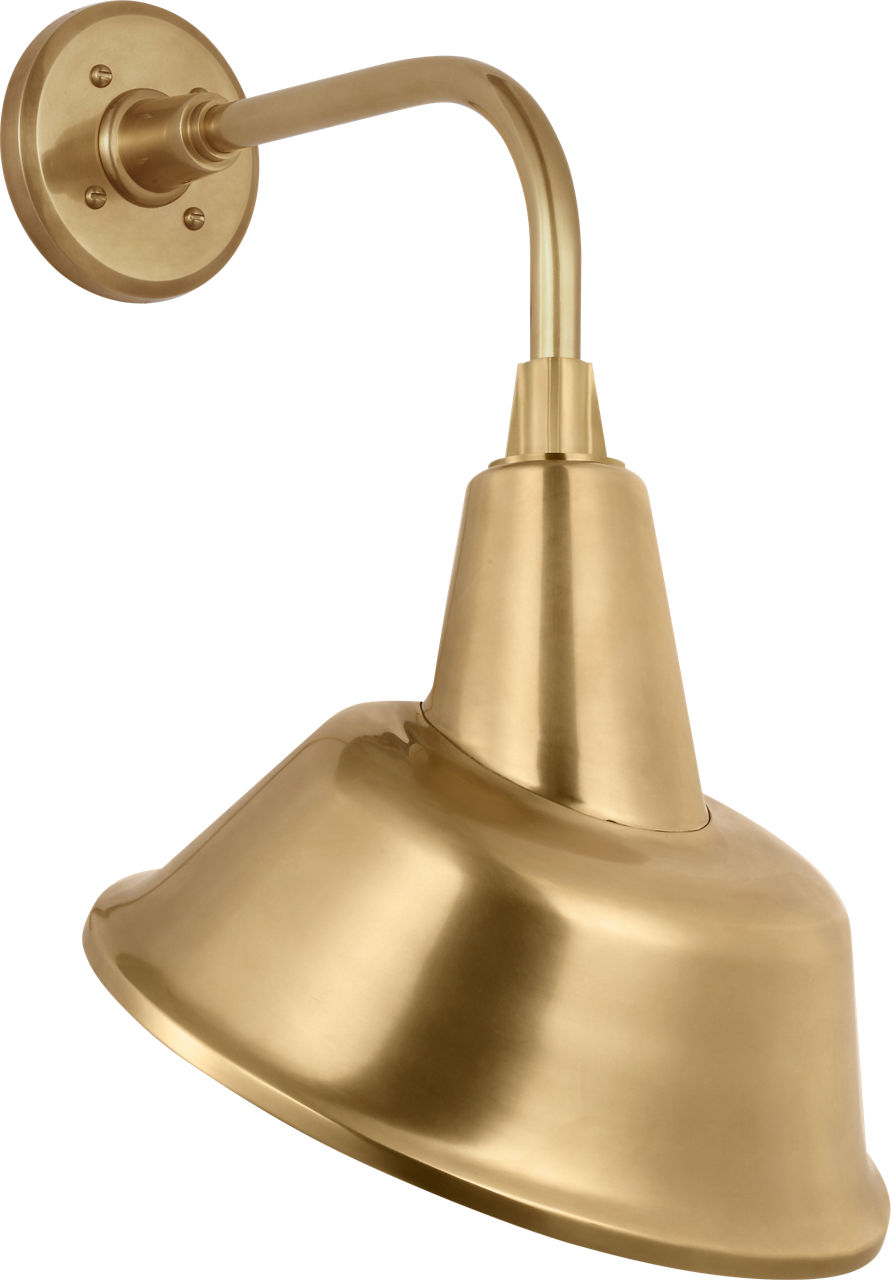 Academy 11" Rex Barn Light in Hand-Rubbed Antique Brass with 12.5" Hand-Rubbed Antique Brass Tilted Bowers Shade