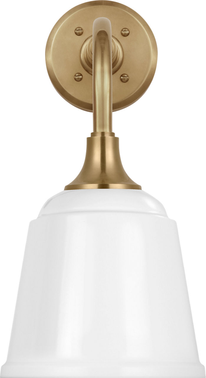 Academy 11" Rex Barn Light in Hand-Rubbed Antique Brass with 8" White Rockhouse Shade
