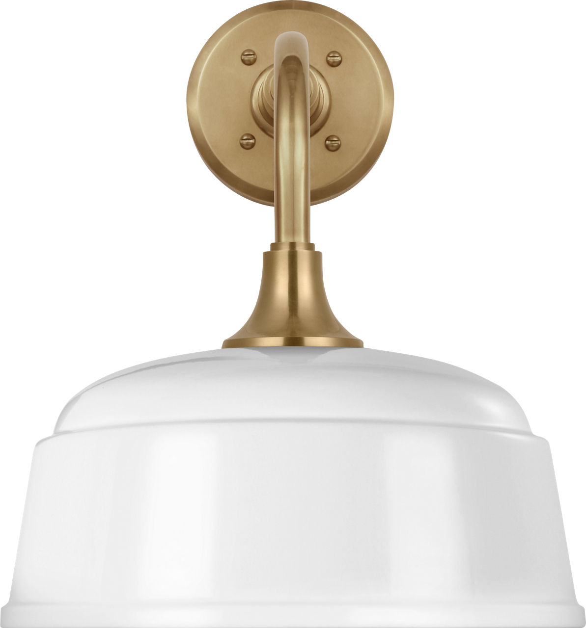 Academy 11" Rex Barn Light in Hand-Rubbed Antique Brass with 12.5" White Rockhouse Shade