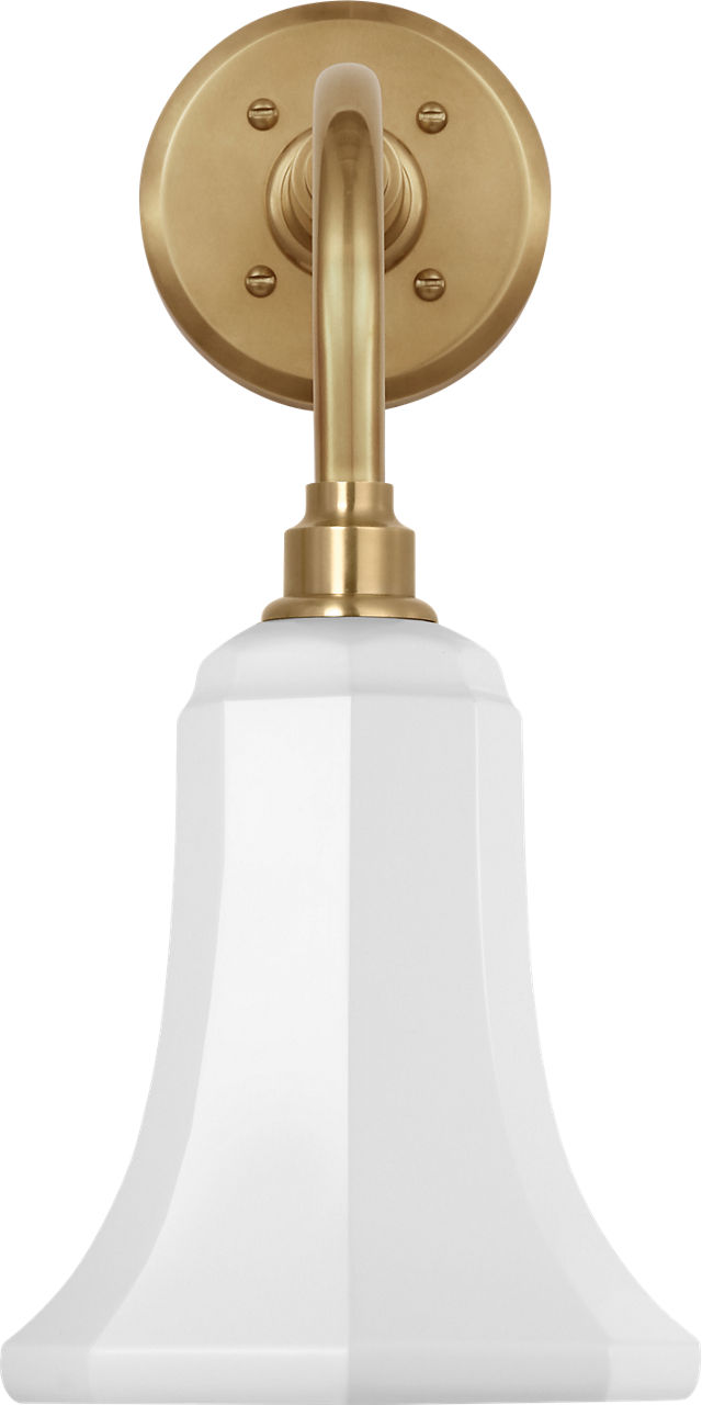 Academy 11" Rex Barn Light in Hand-Rubbed Antique Brass with 7.5" White Savannah Shade