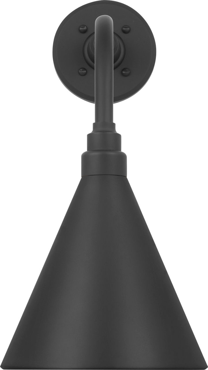 Academy 11" Rex Barn Light in Matte Black with 9" Matte Black Conical Savannah Shade